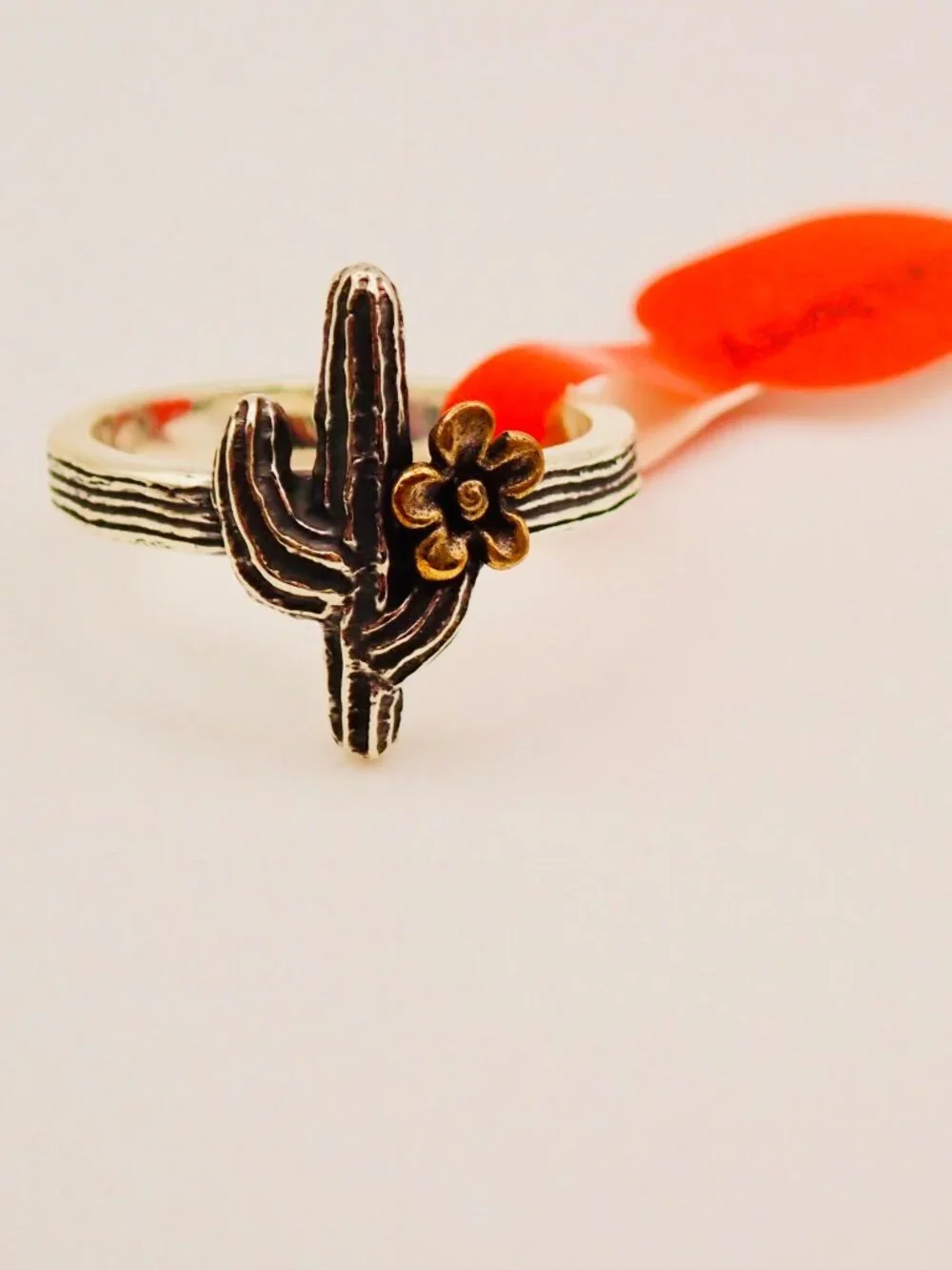 NEW James Avery Retired Cactus Blossom Ring 6 .925 Sterling Silver Bronze - Picture 2 of 4